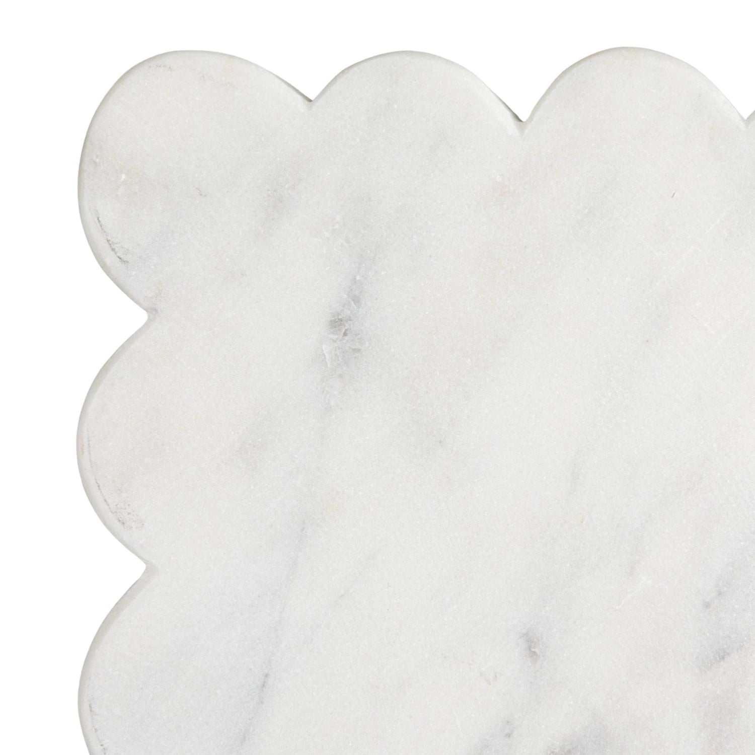 White Scalloped Edge Marble Cheese/Cutting Board