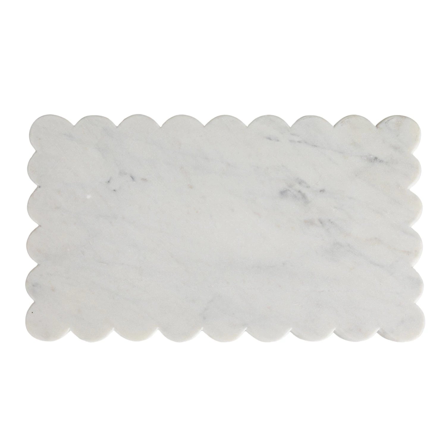 White Scalloped Edge Marble Cheese/Cutting Board