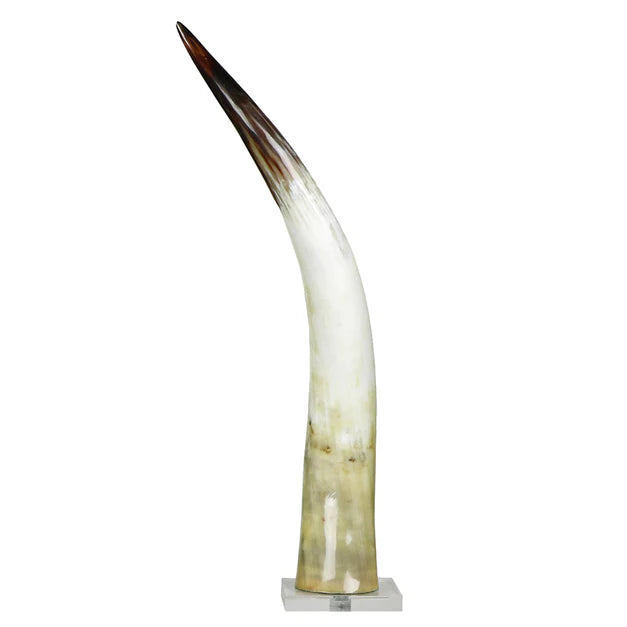 Black & White Cow Horn on Base