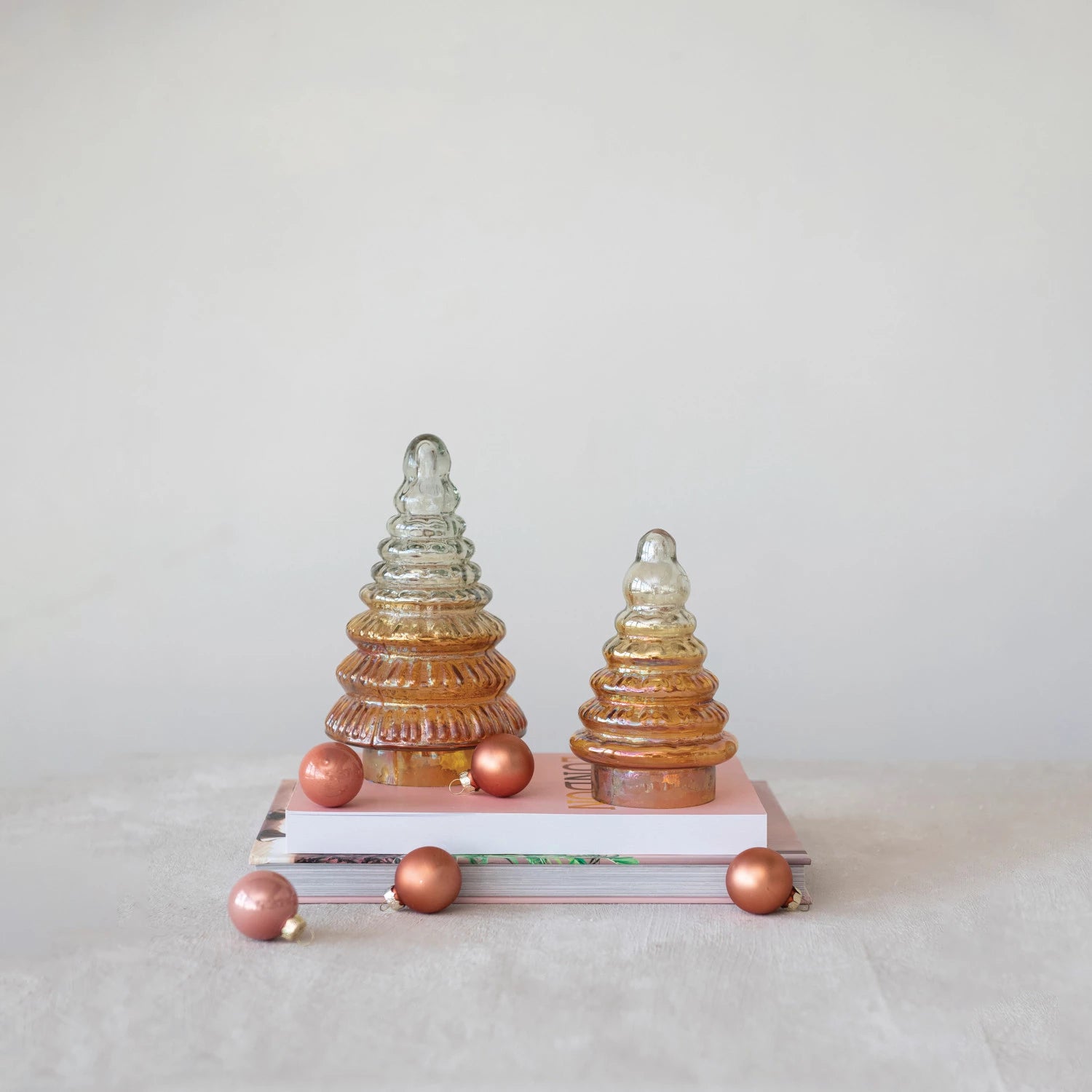 Amber Embossed Two-Tone Mercury Glass Tree