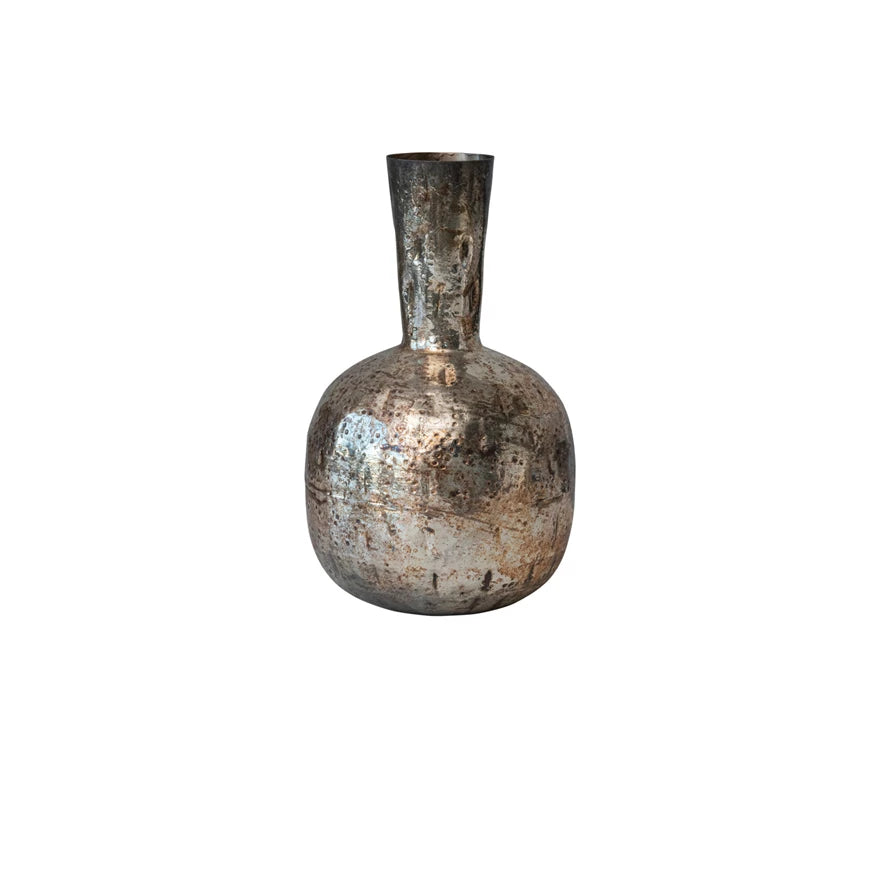 Medium Oxidized Pewter Finish Vase