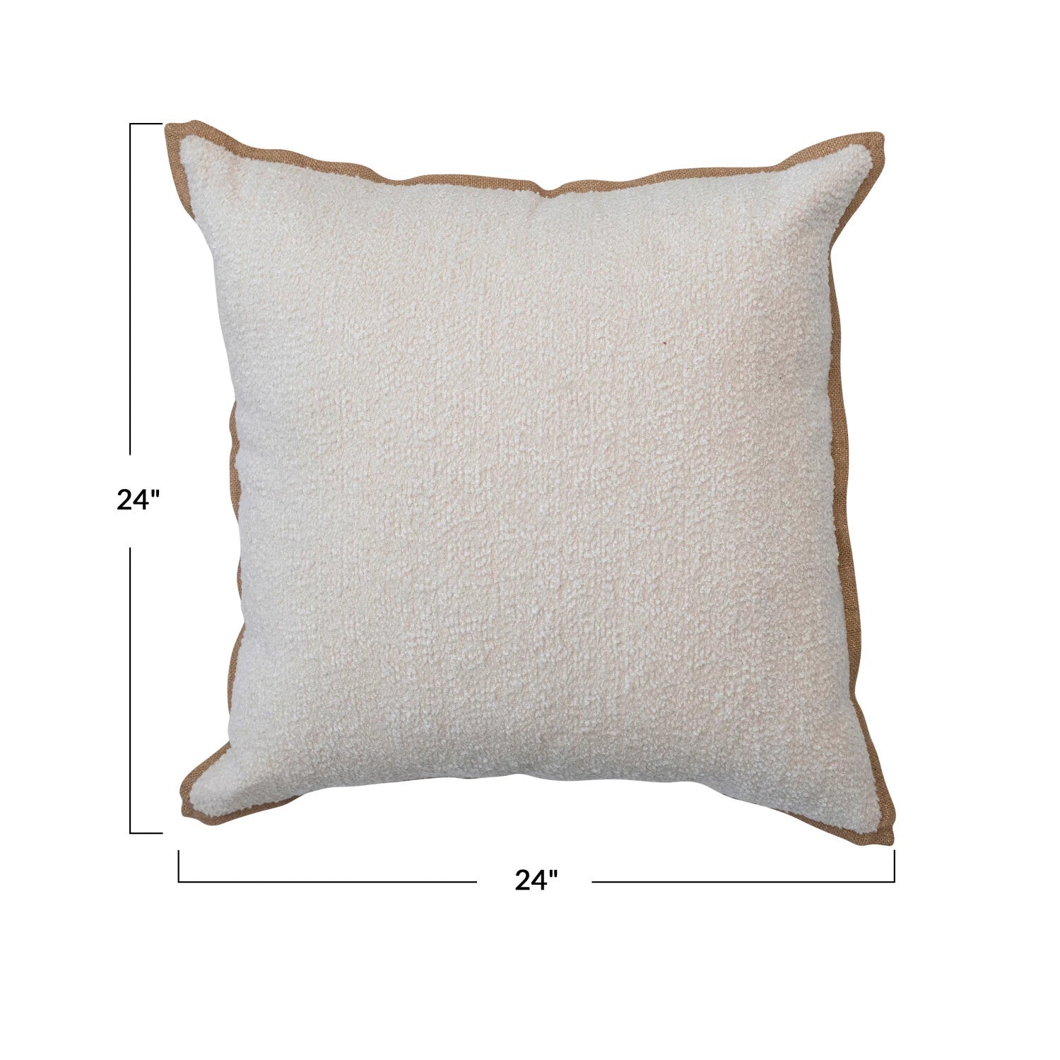 Cream & Natural 24" Square Cotton Bouclé Pillow*