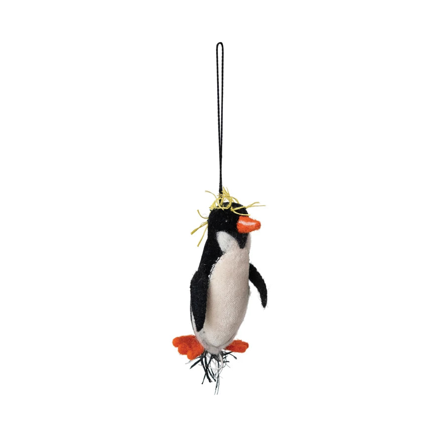 Cotton Velvet Penguin Ornament