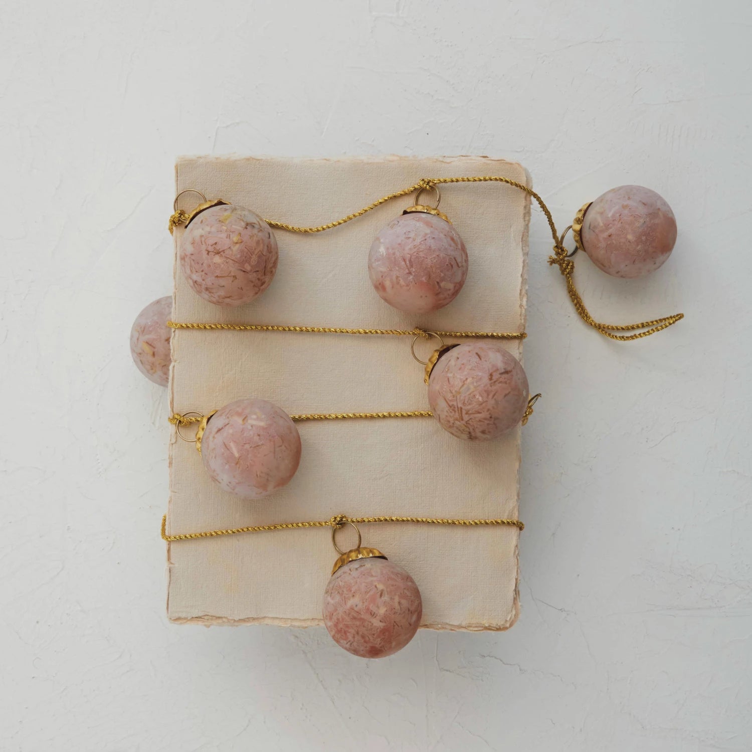 Matte Pink Glass Ball Garland