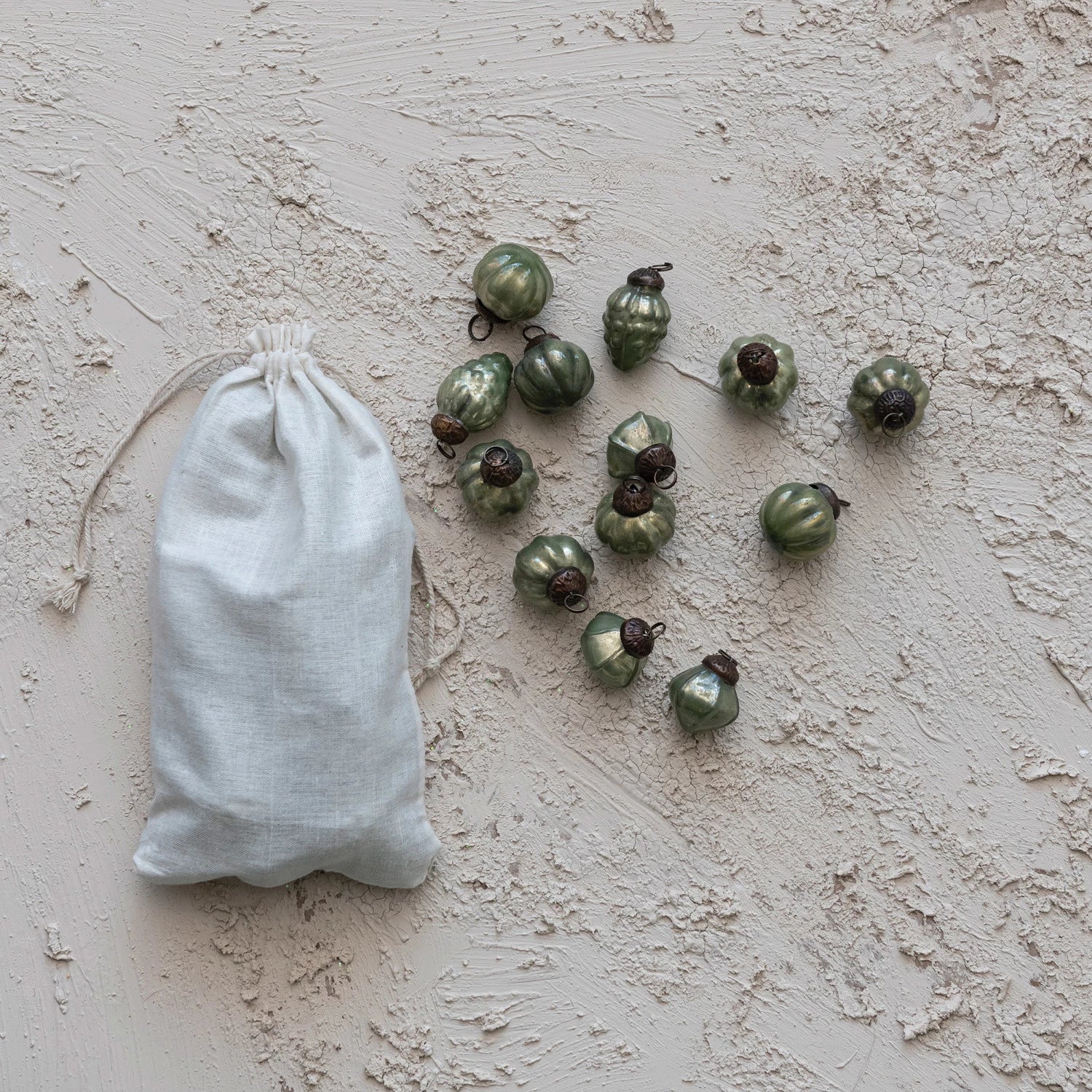 Green Glass Ornaments