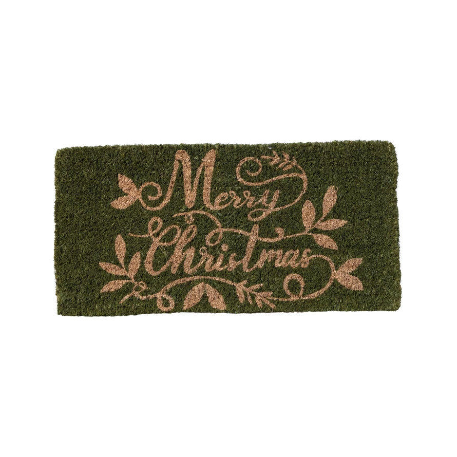 Green Merry Christmas Doormat