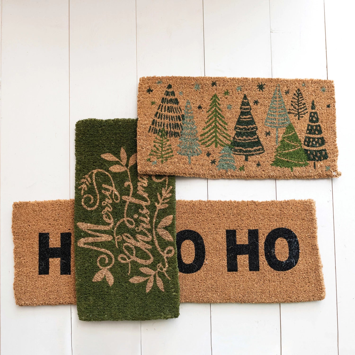 Green Merry Christmas Doormat