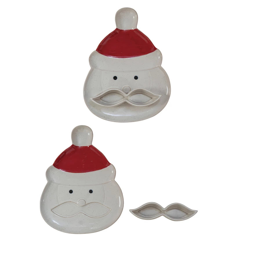 Santa Shaped Platter w/ Mustache Dish