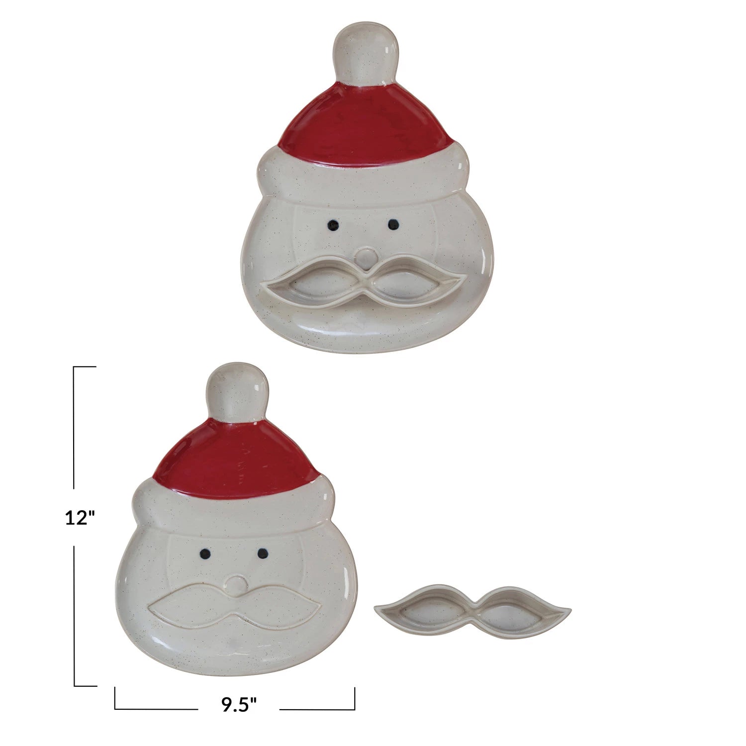 Santa Shaped Platter w/ Mustache Dish