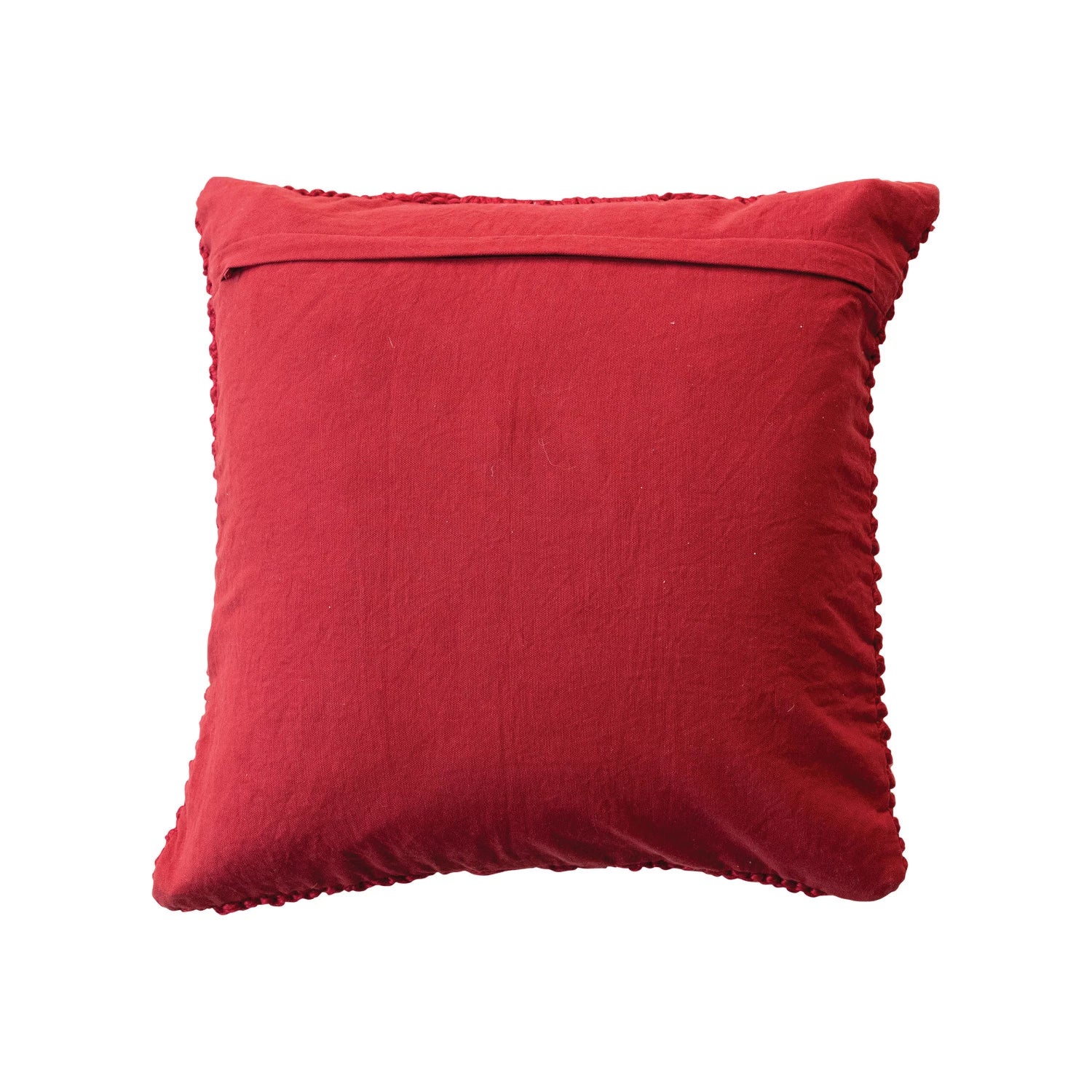 Red Slub Cable Knit Pillow