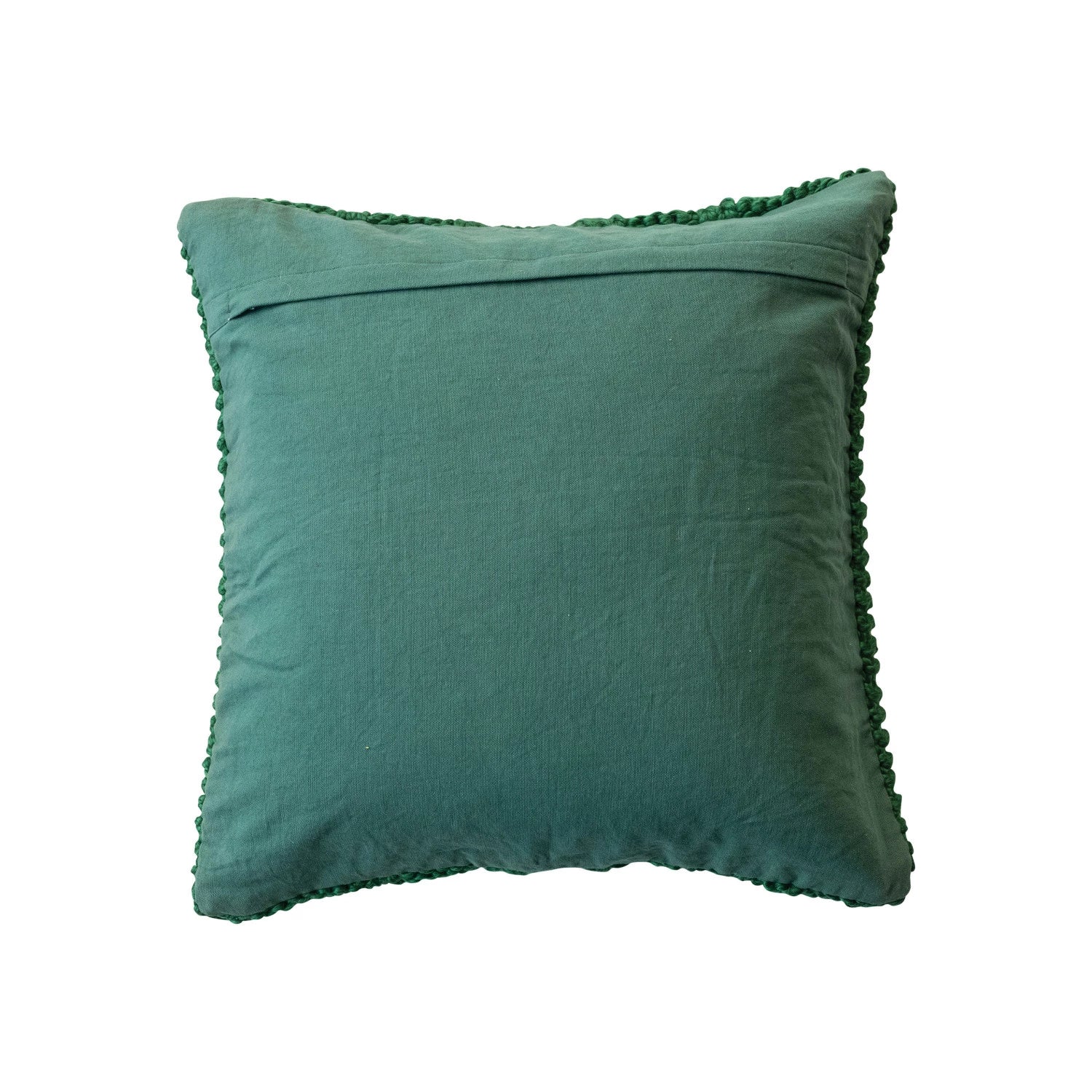 Green Slub Cable Knit Pillow