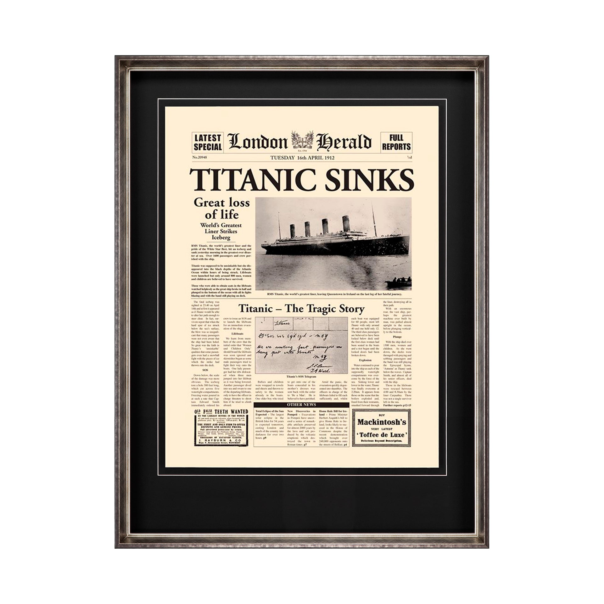 Titanic Sinks News Headliner Art
