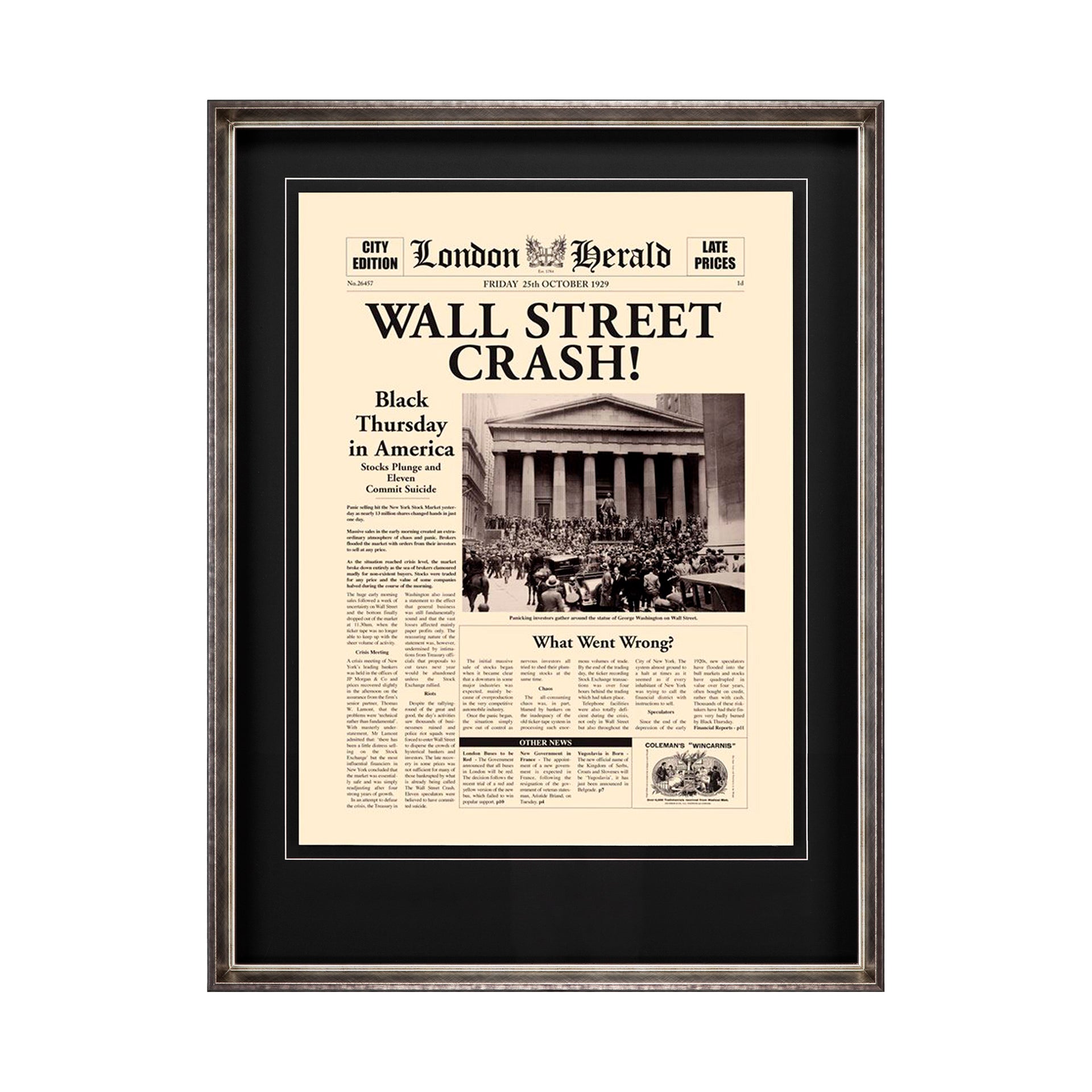Wall Street Crash News Headliner Art