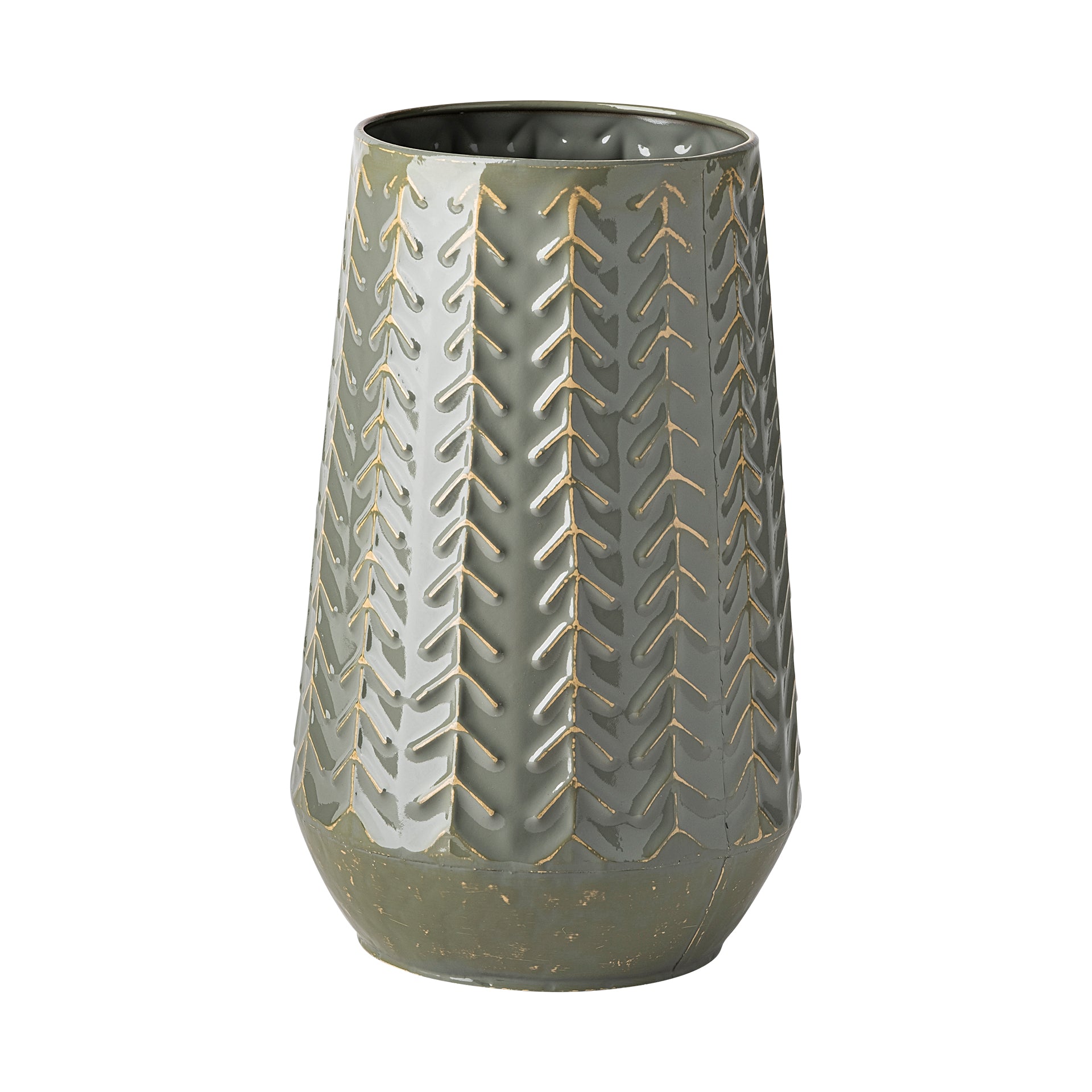 Gemma Sage Metal Vase