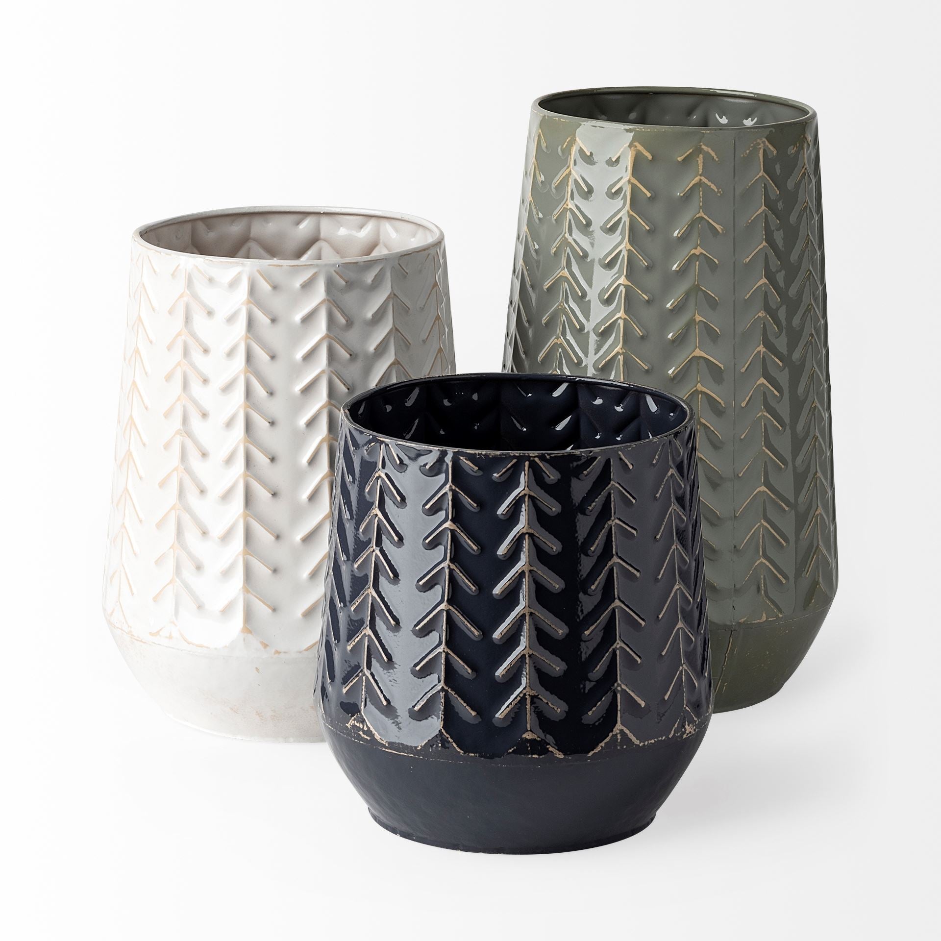 Gemma Navy Metal Vase
