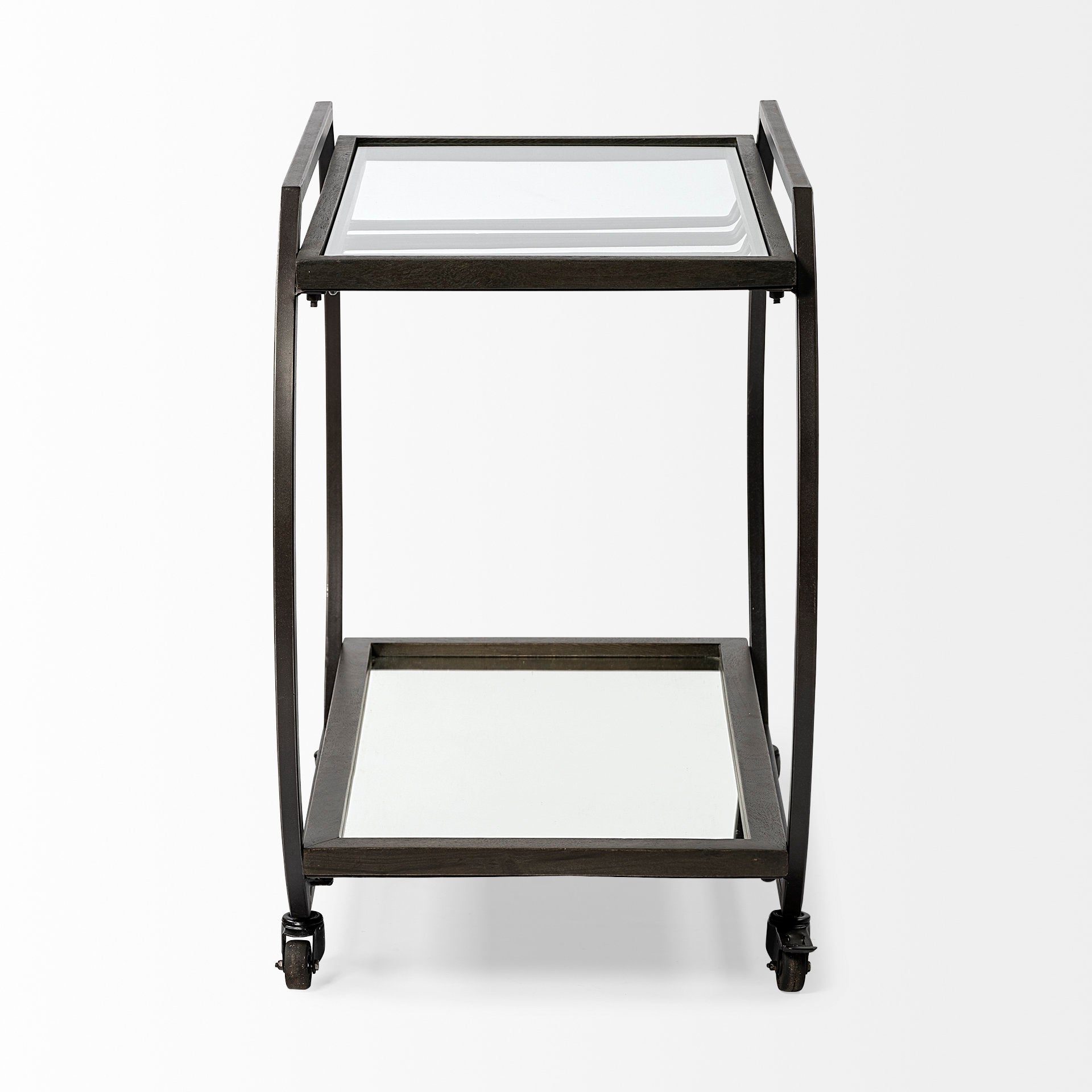 Chriselle Black Metal Frame Two Tier Bar Cart