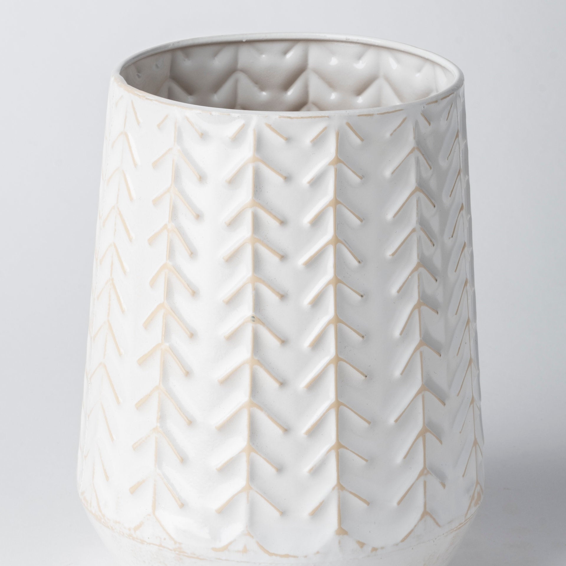 Gemma White Metal Vase