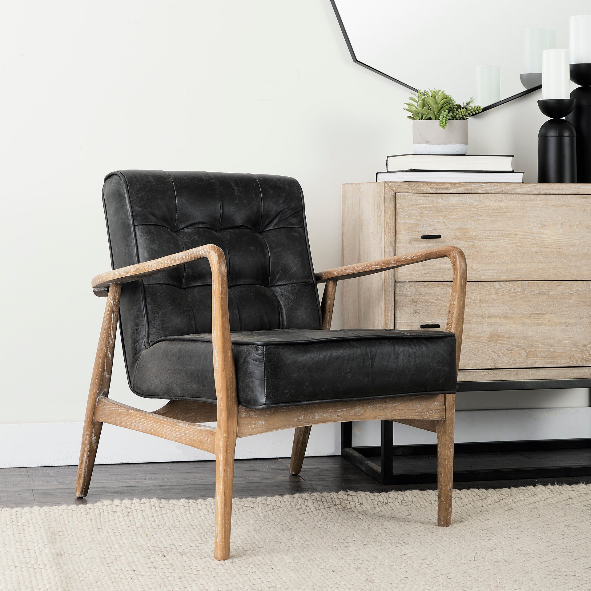 Phineas Leather Accent Chair