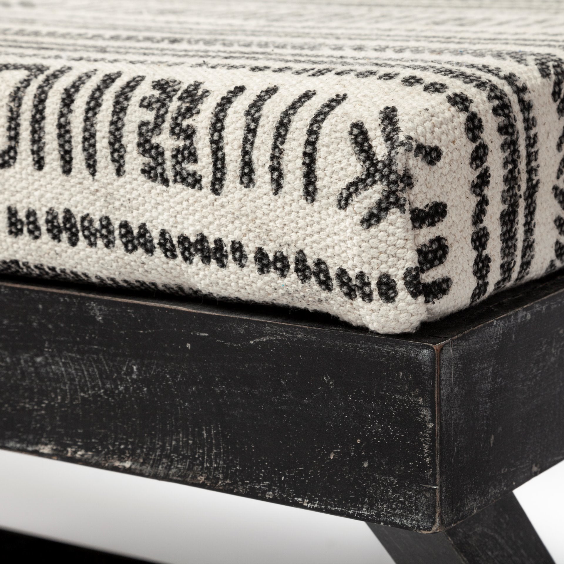 Solis Black & Cream Accent Bench