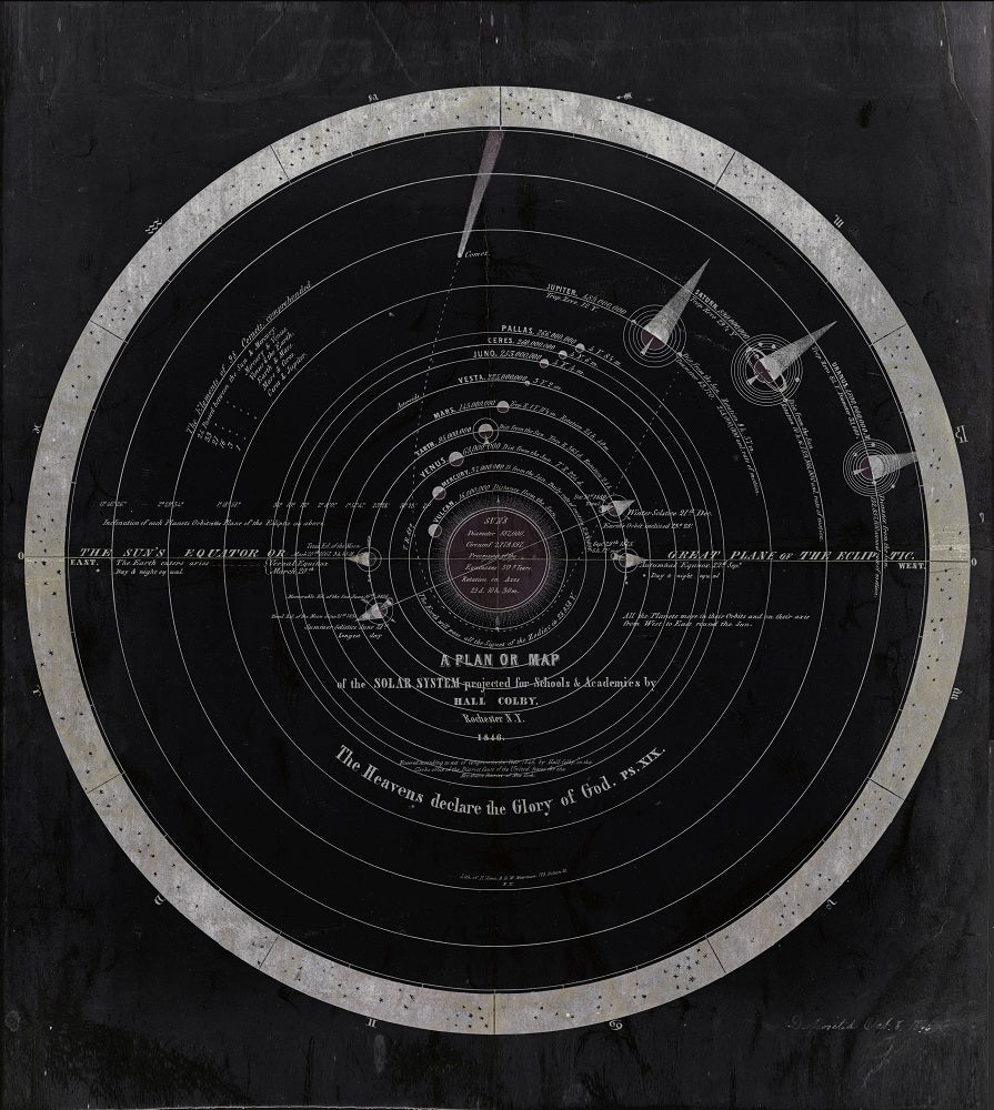 1846 Solar System Map - Black