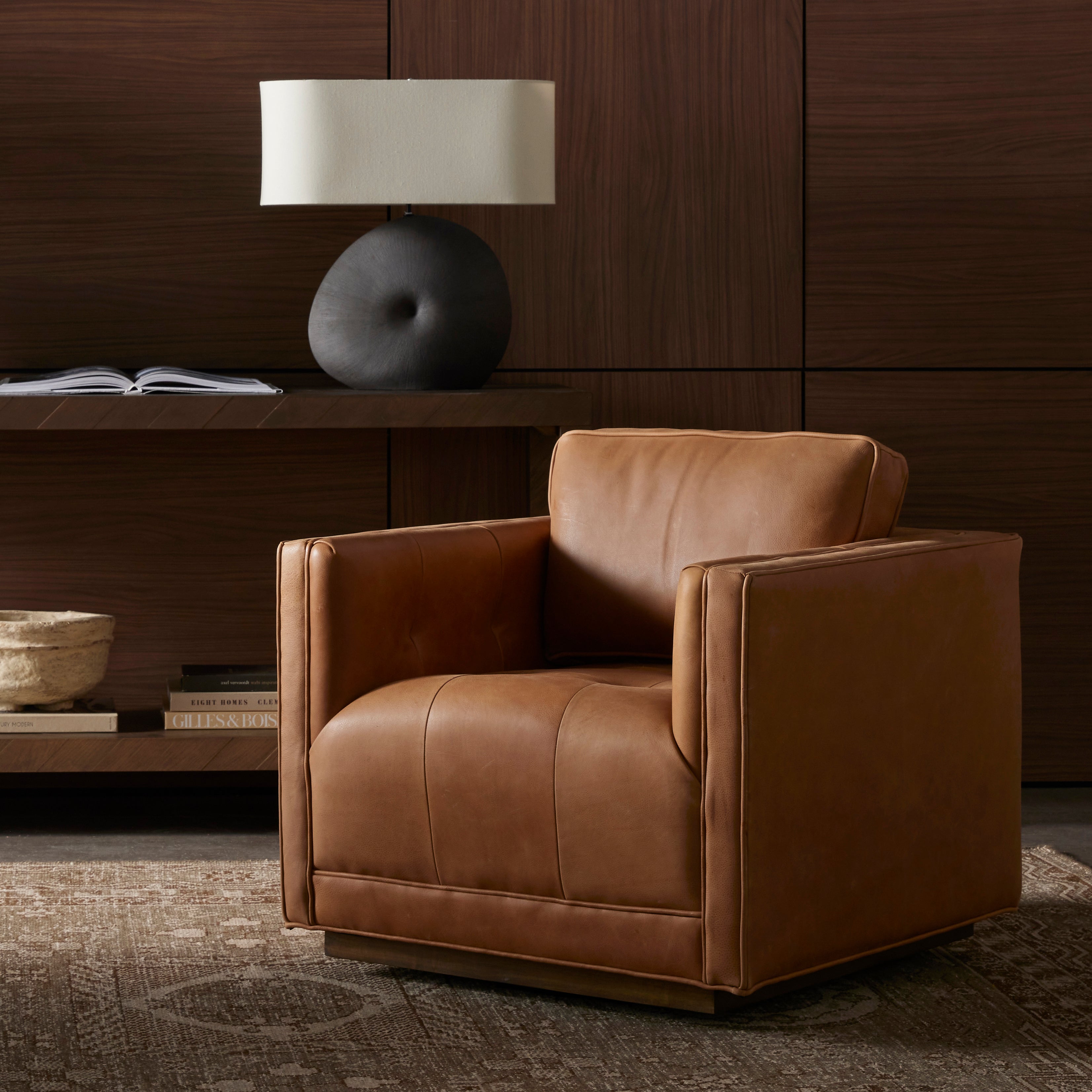 Kent Leather Swivel Chair