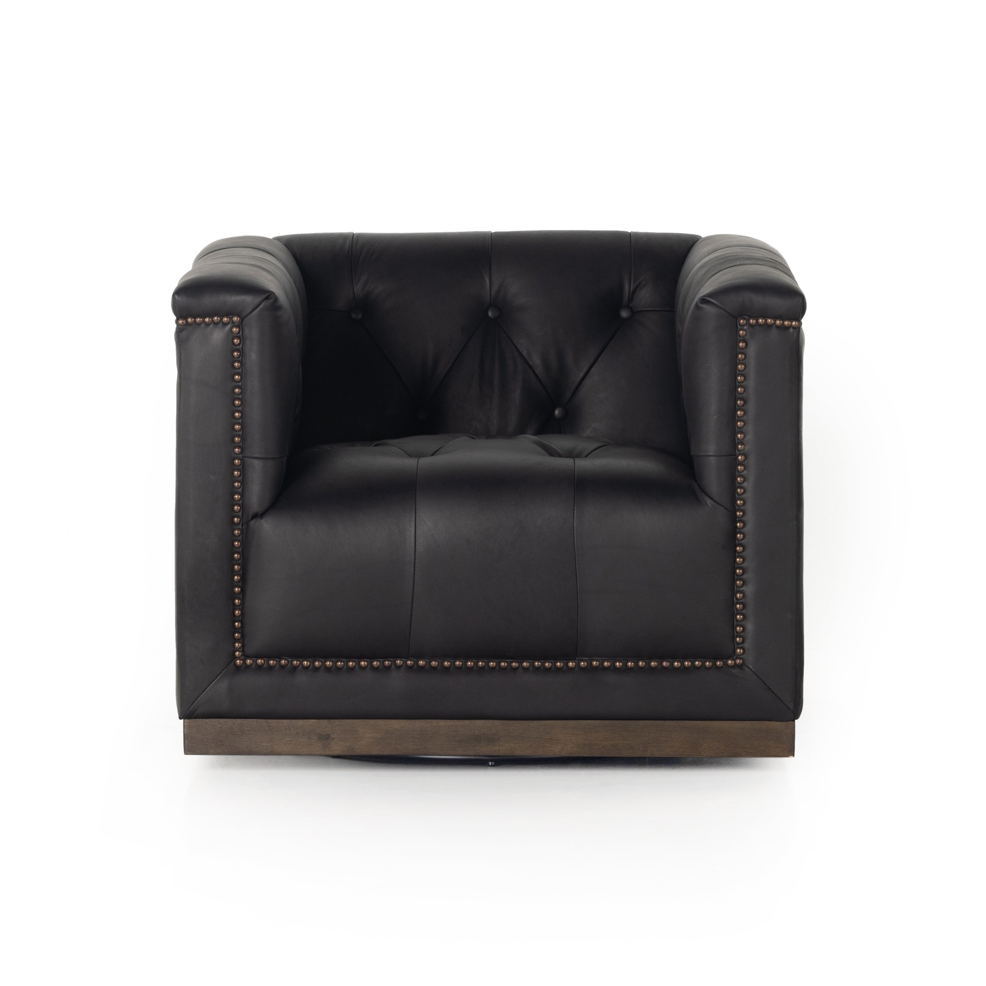 Manchester leather swivel online desk chair