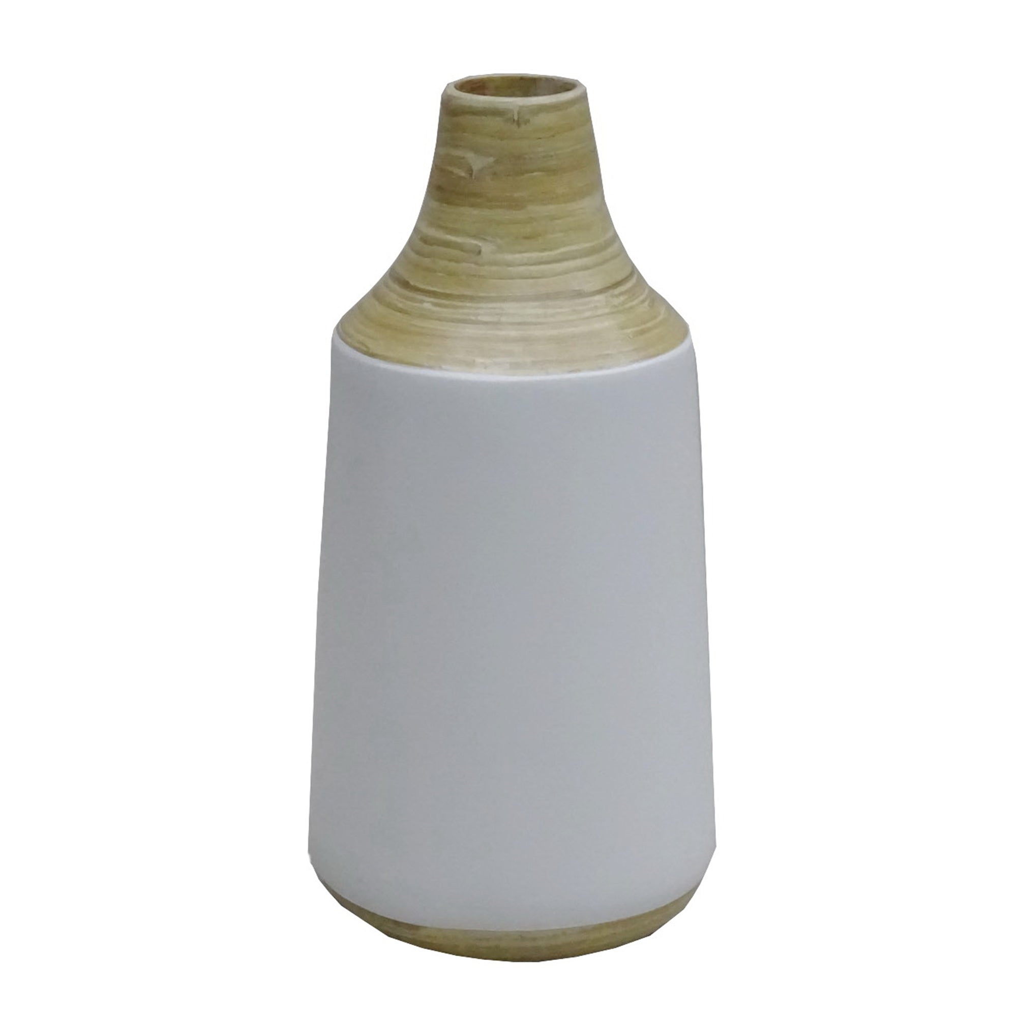 Pressed Bamboo Vase White- Large