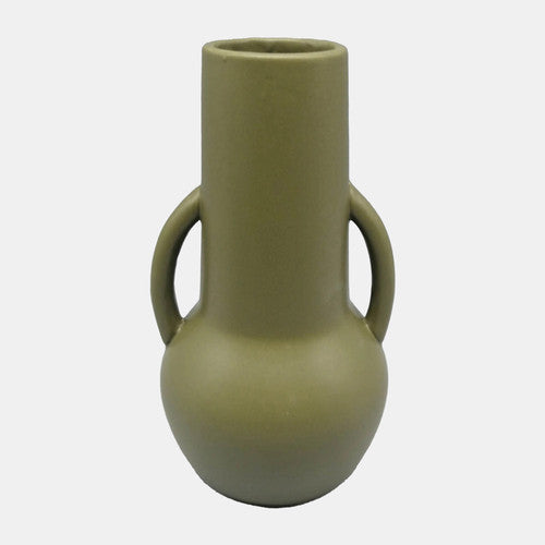 Olive 8" Ceramic Vase w/Handles