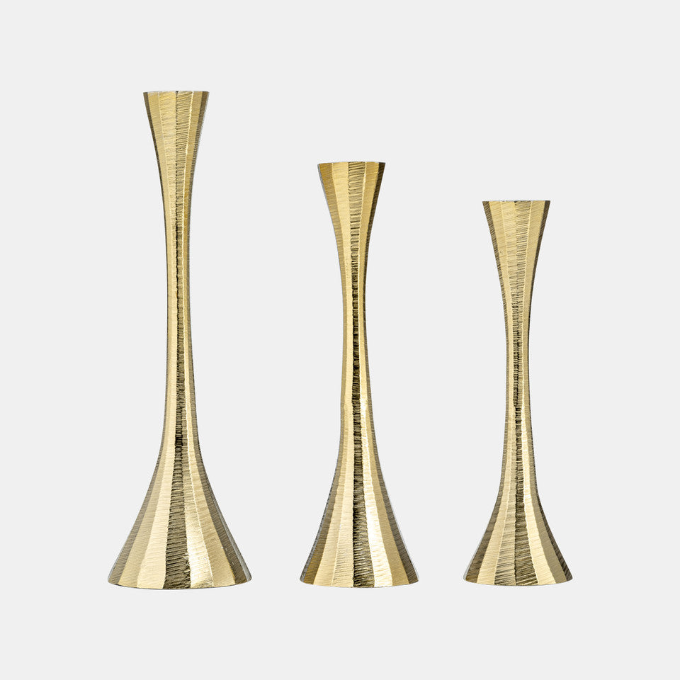 Brass Tulip Taper Candle Holder