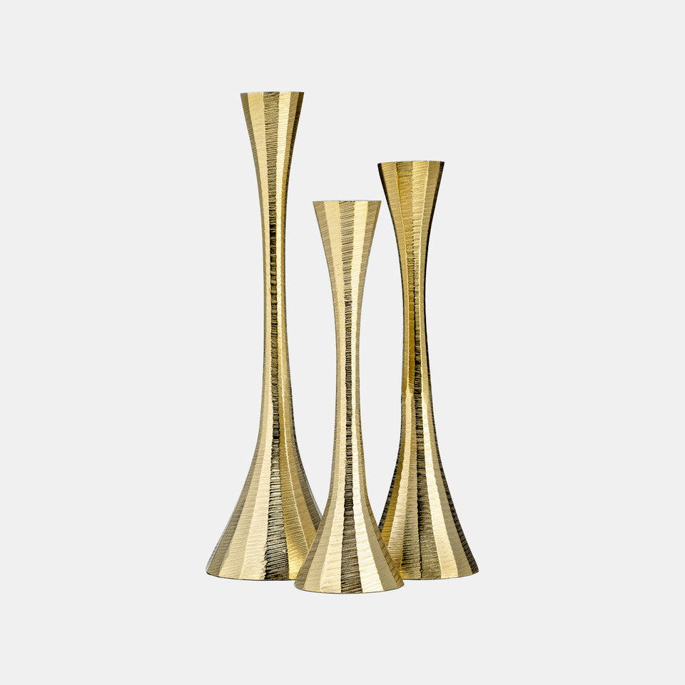 Brass Tulip Taper Candle Holder