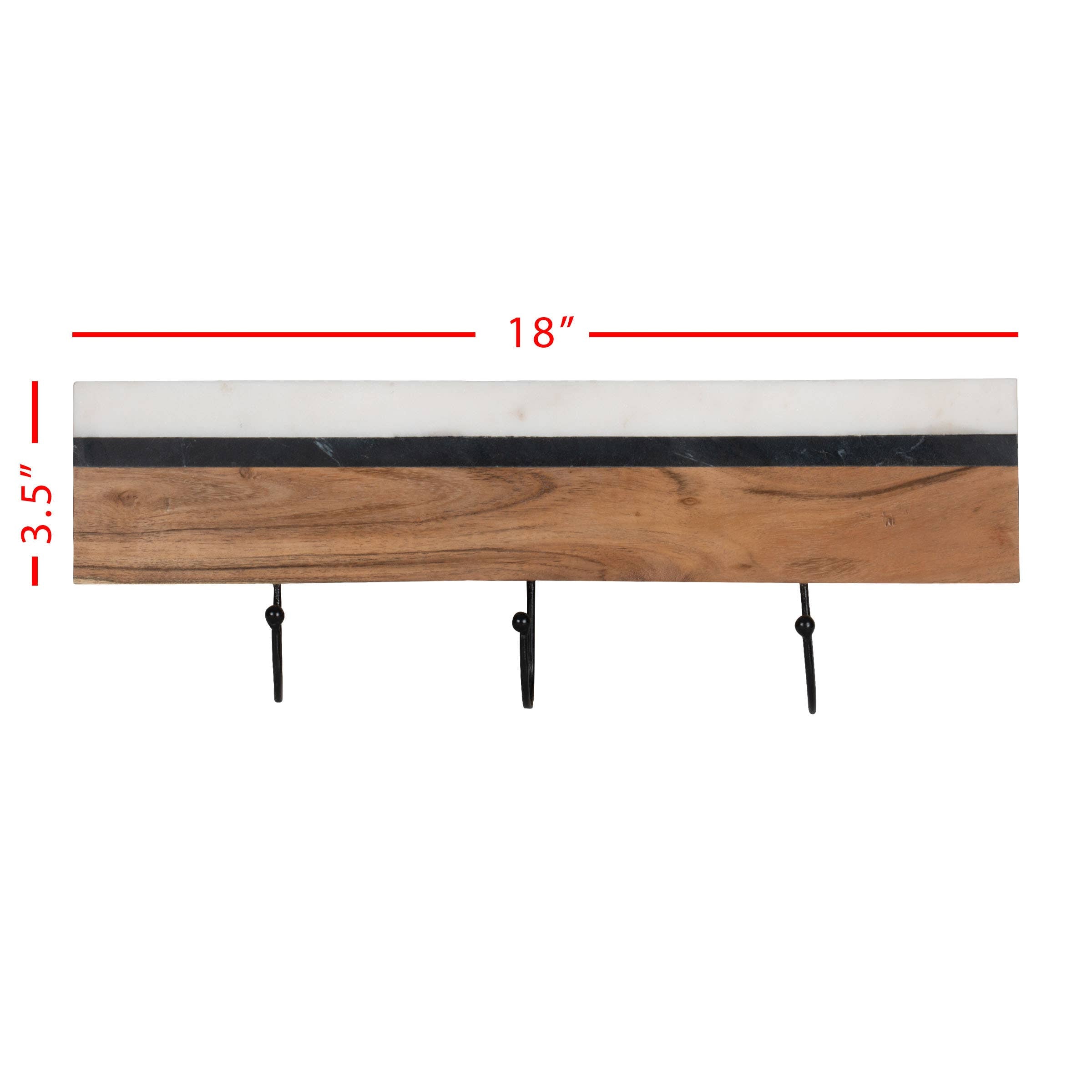 Three Hook Reclaimed Wood Wall Rack