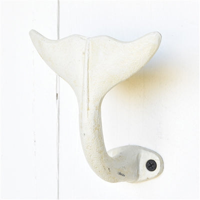 Whale Tail Wall Hook- Antique White