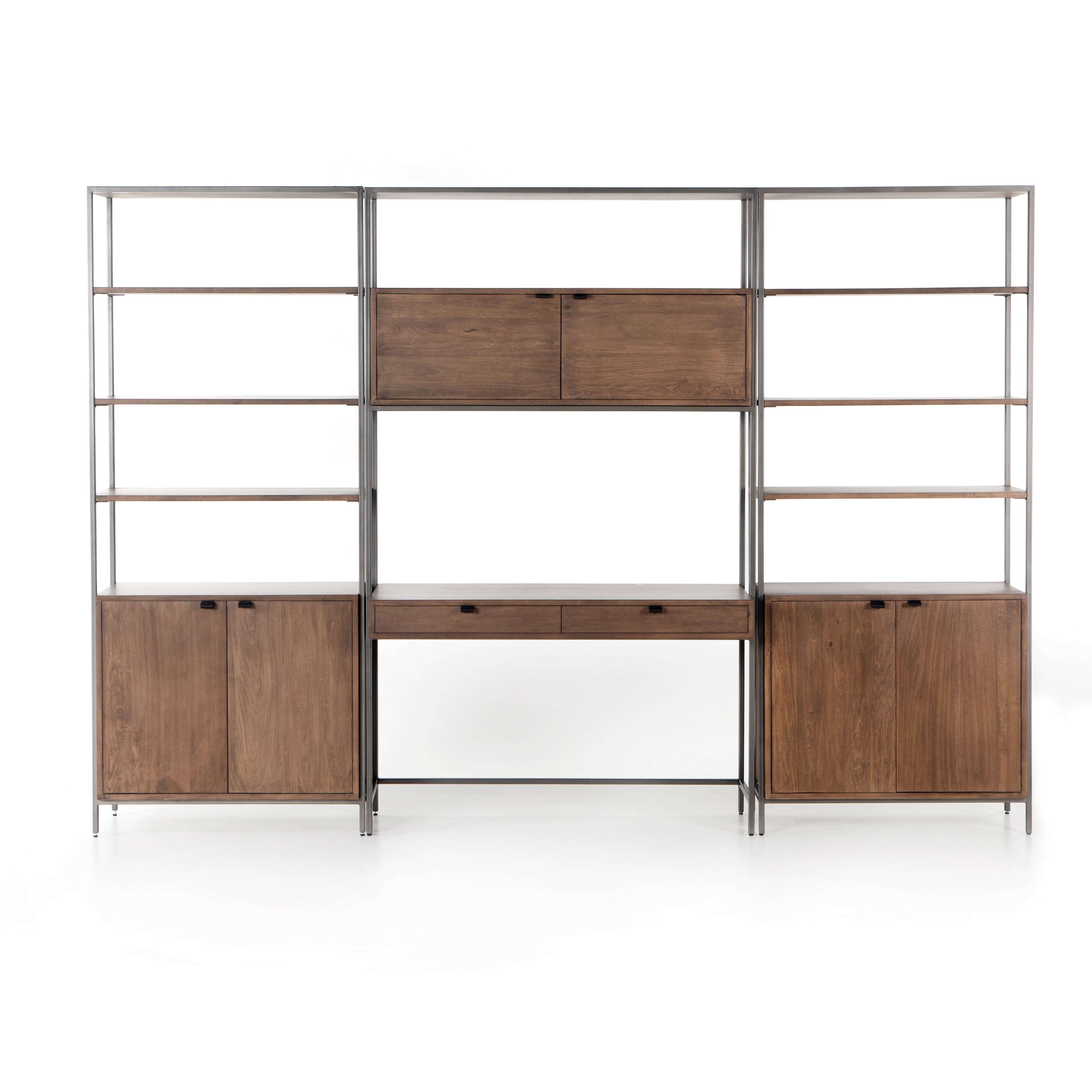 Thomas Modular Wall Desk with 2 Bookcases