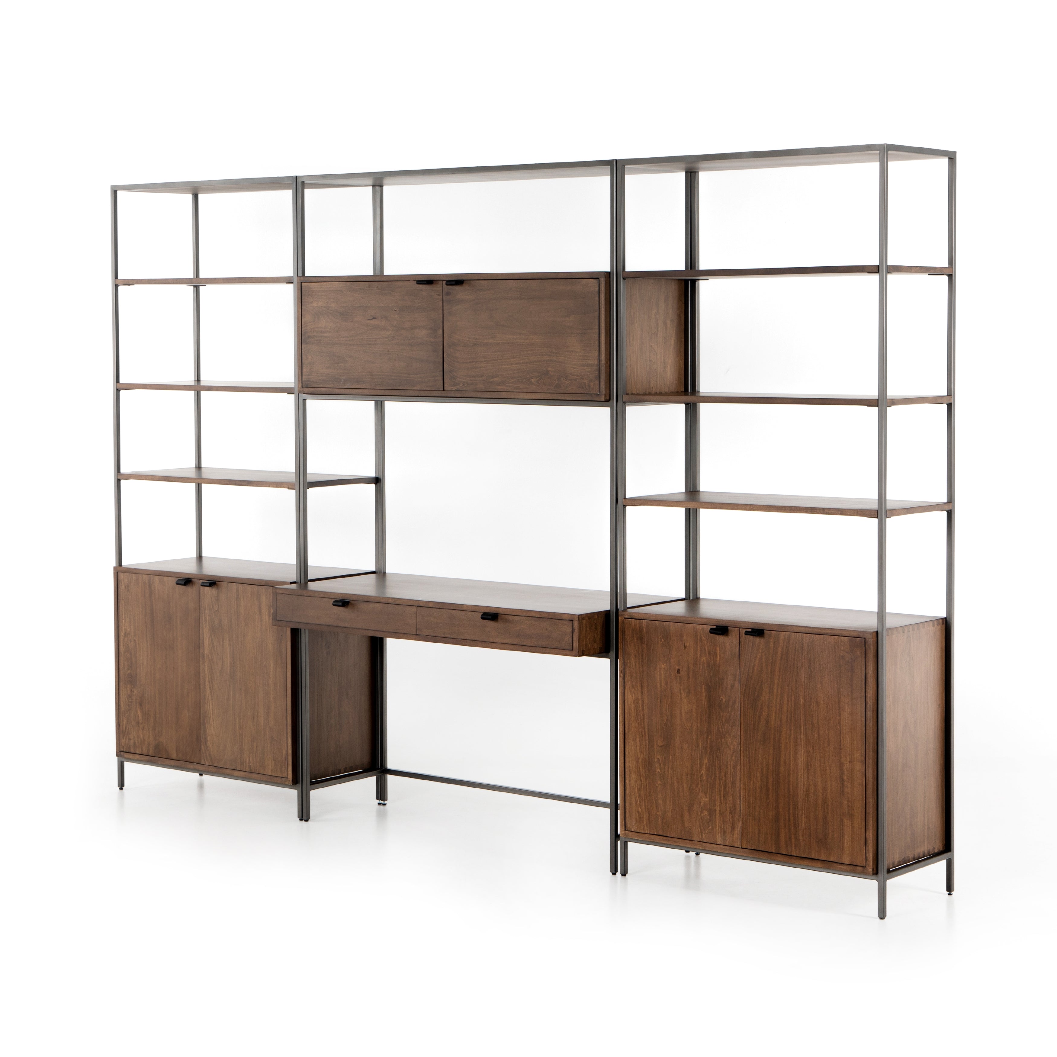 Thomas Modular Wall Desk with 2 Bookcases