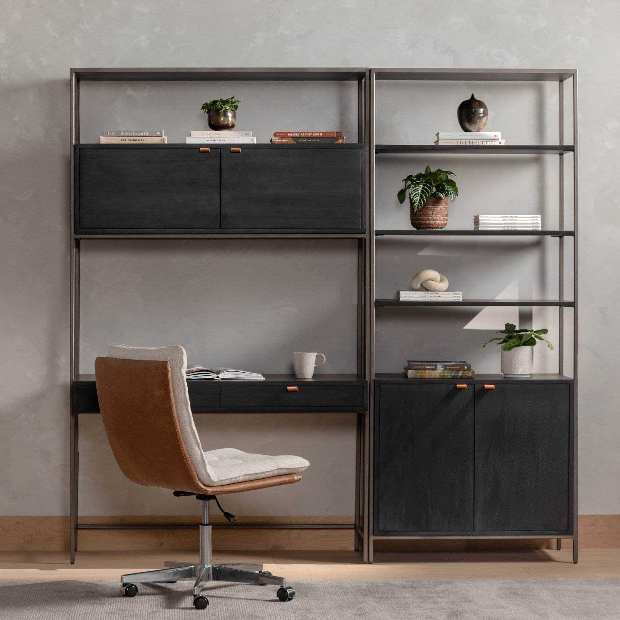 Thomas Modular Wall Desk with Bookcase