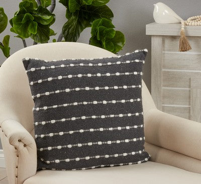 Charcoal Striped Pillow