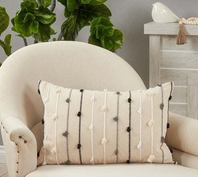 Black, White & Grey Dot Lumbar Pillow