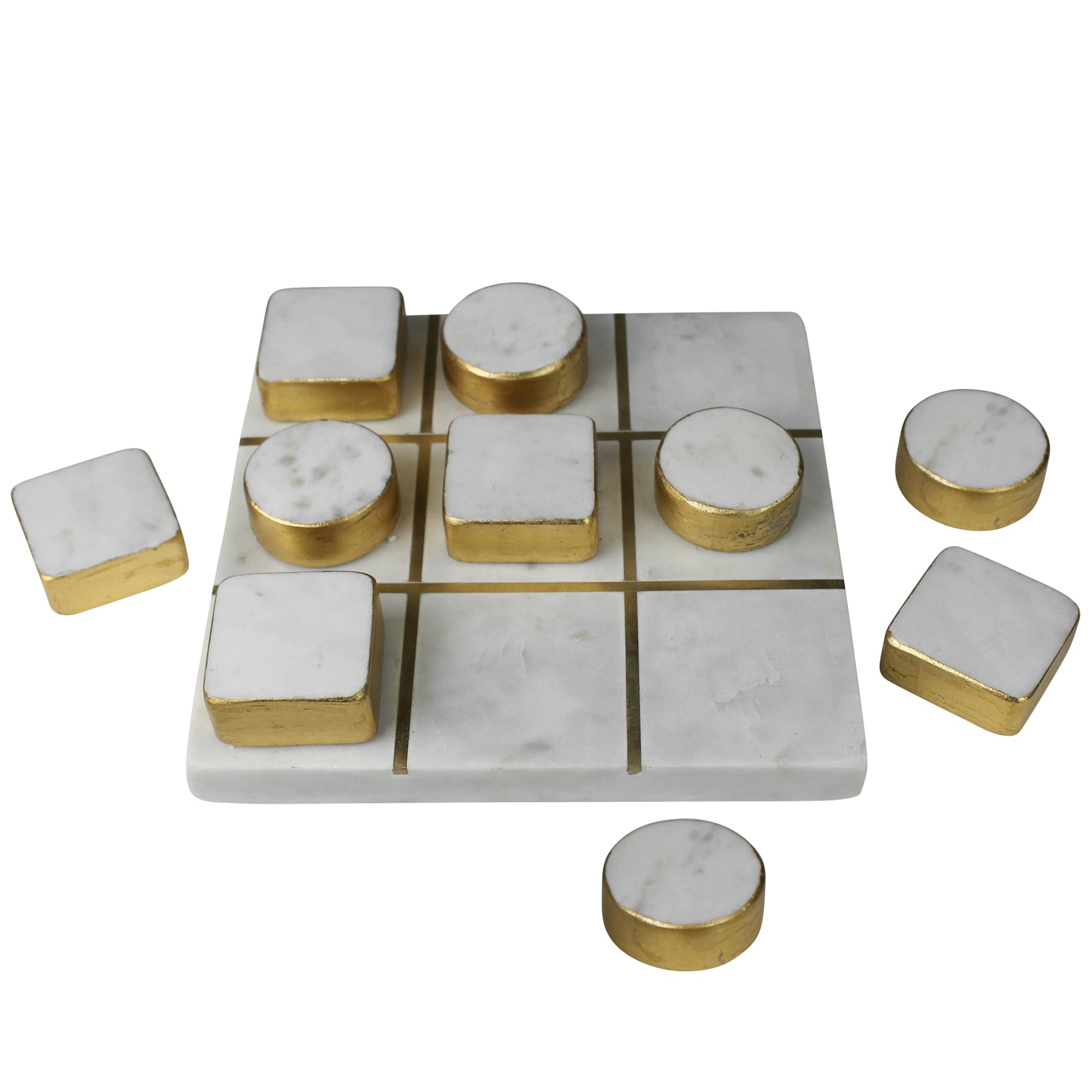 Tic-Tac-Toe Gold Marble Game