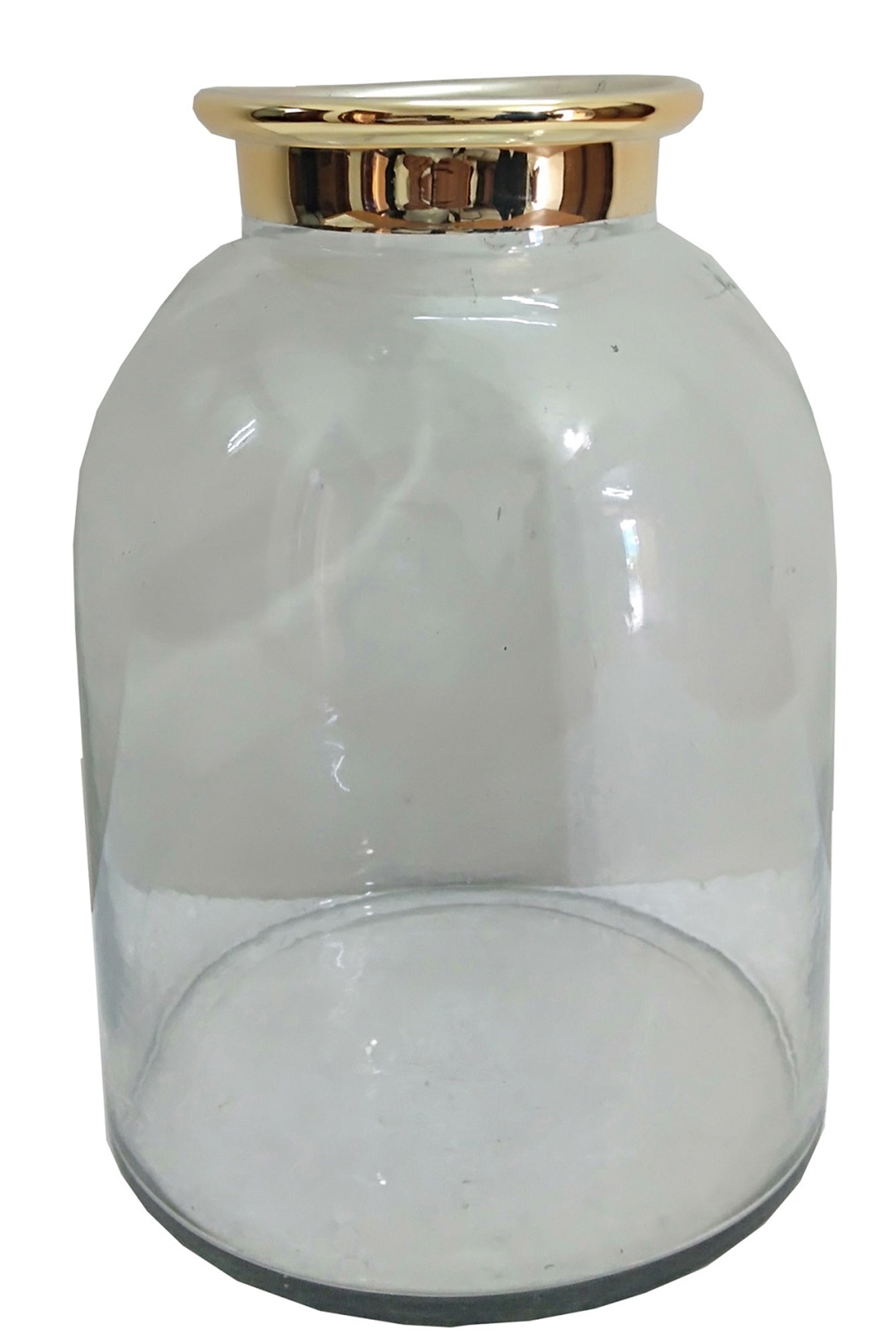 Bottle Neck Gilded Glass Vase- Large