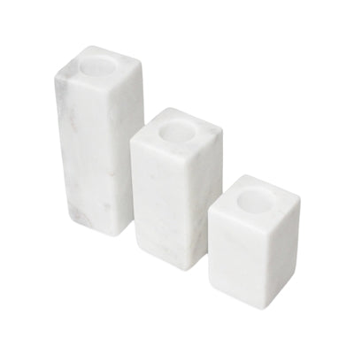 White Marble Taper Candle Holder