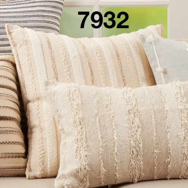 Natural Woven Stripe Lumbar Pillow