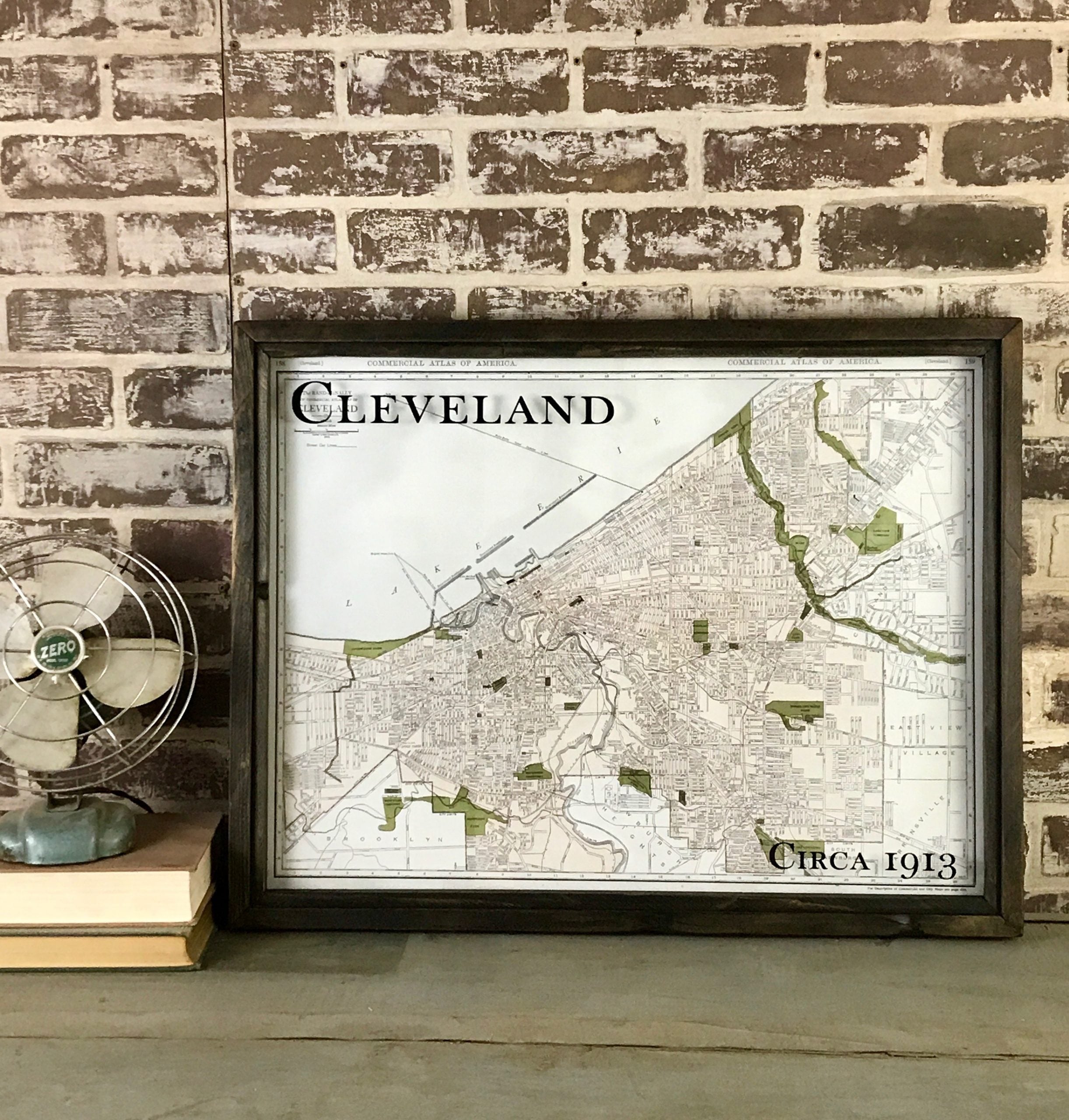 1913 Cleveland Framed Map