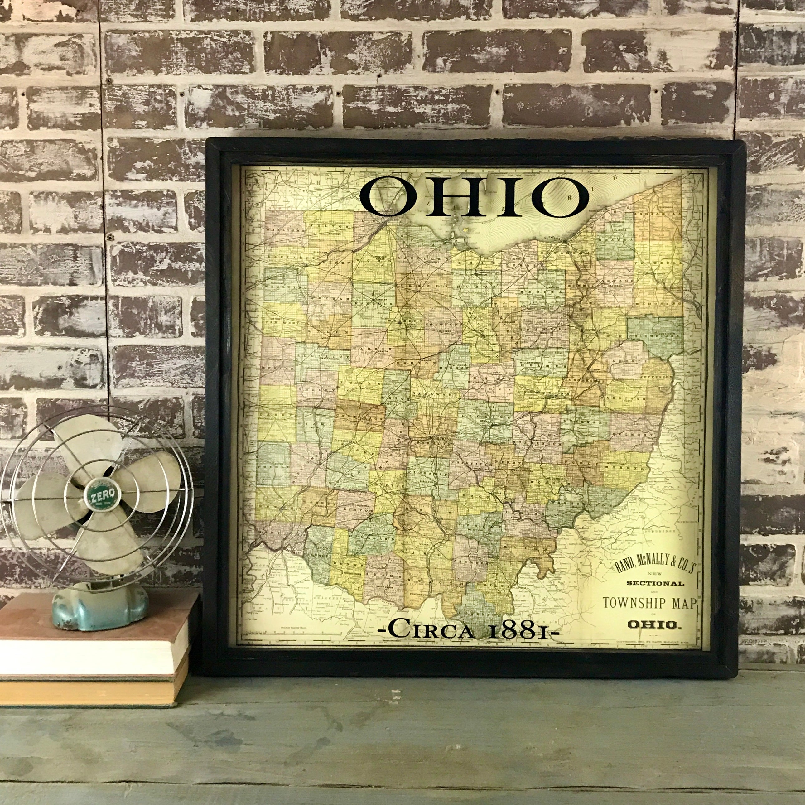 Vintage map of Ohio, old Ohio map, Ohio state home decor, Ohio wall art, top Ohio art print.