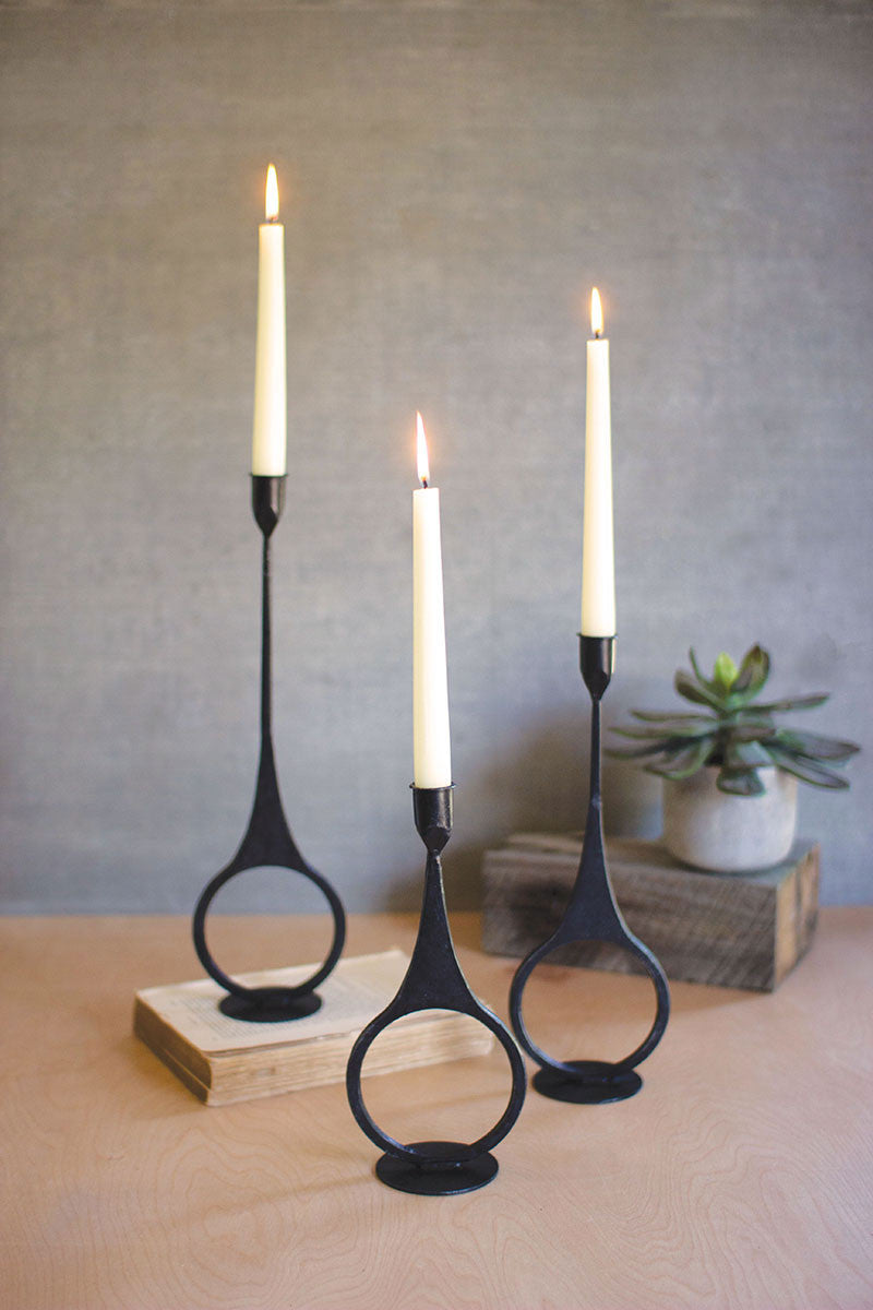 Cast Iron Ring Taper Candle Holder