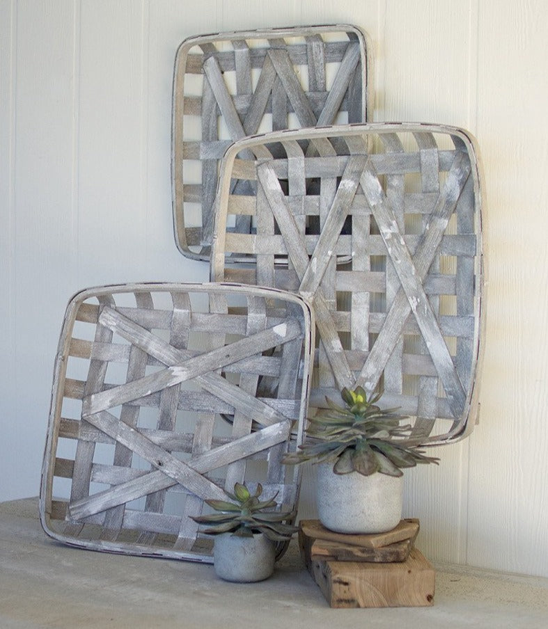 Square Woven Baskets S/3