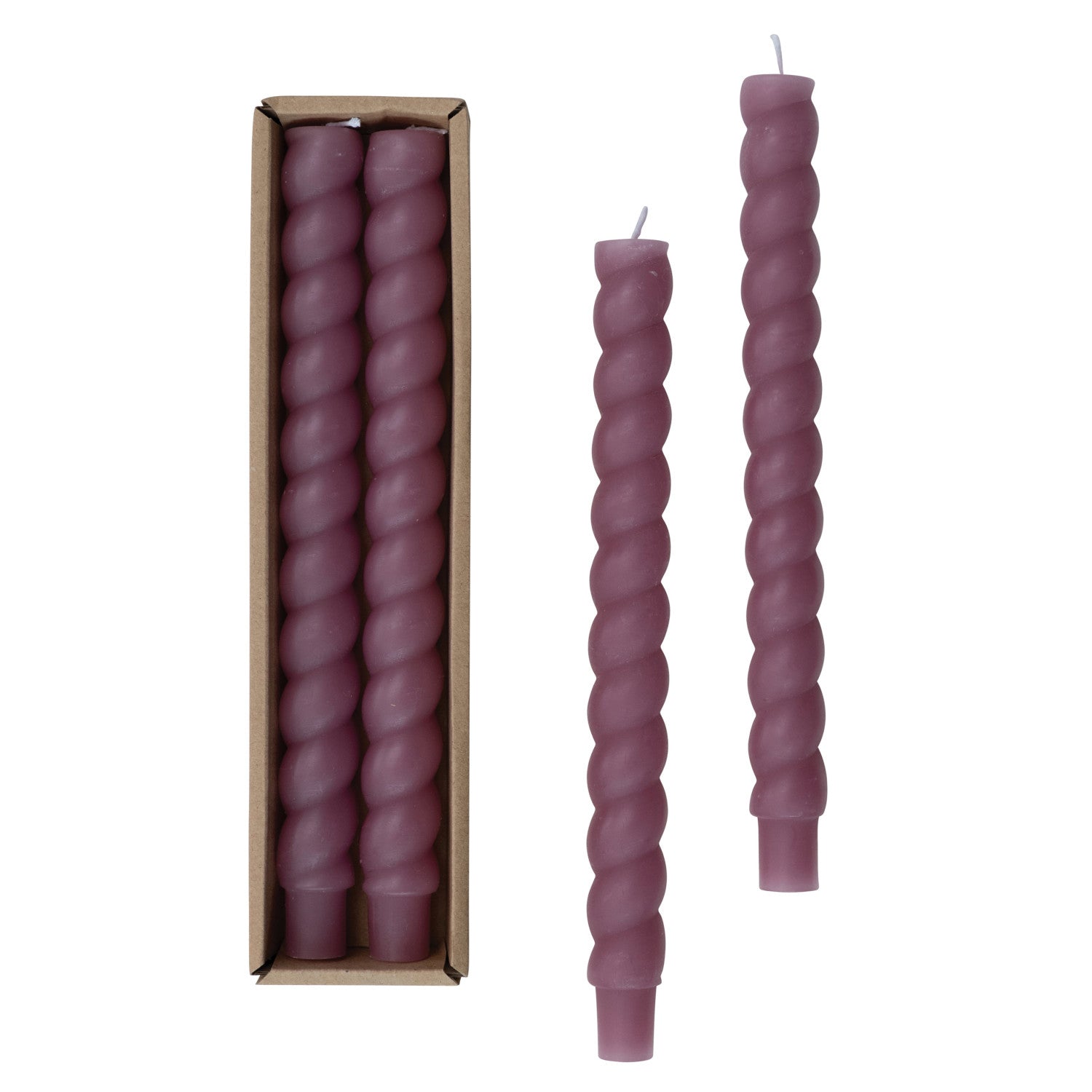 Unscented Cabernet Twisted Taper Candles*