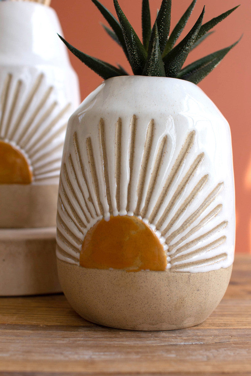 Ceramic Sunburst Vases