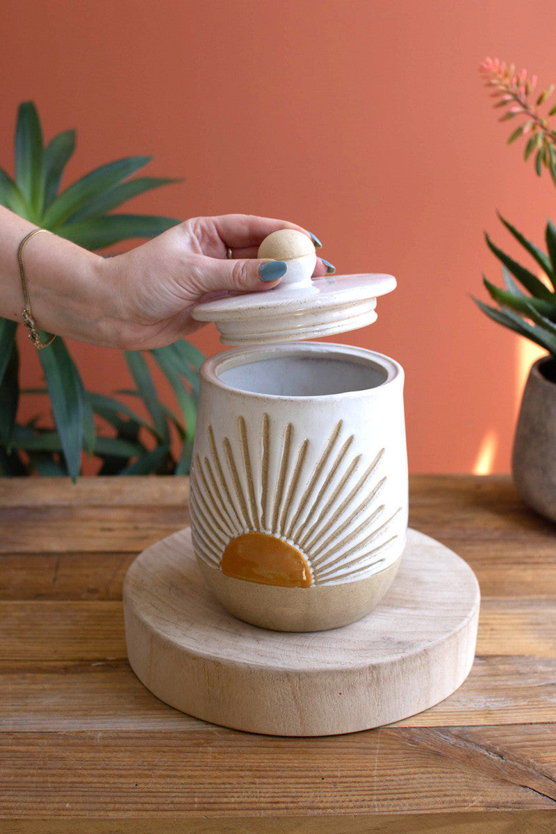 Ceramic Sunburst Canister