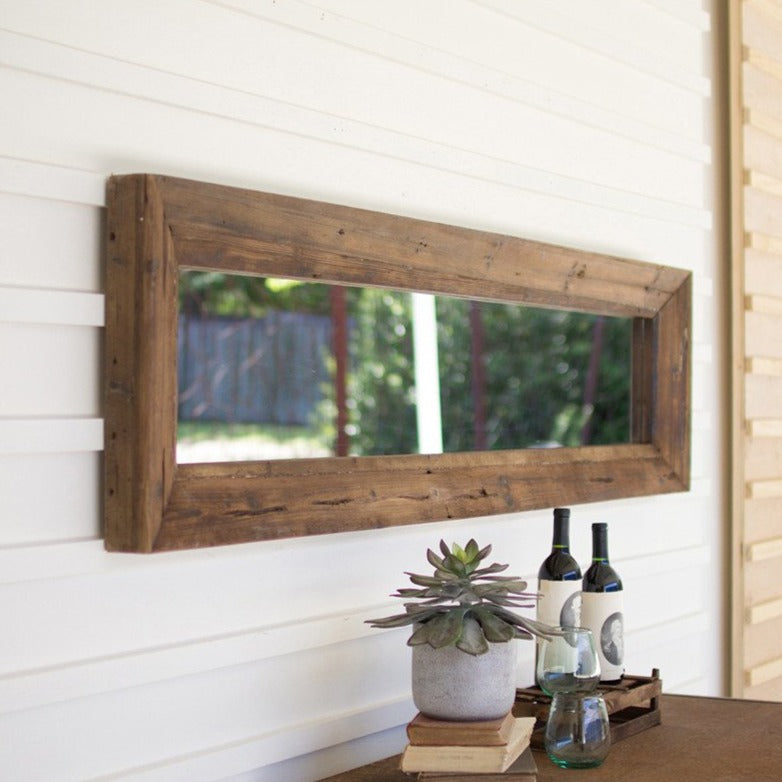 Recycled Wood Narrow Wall Mirror