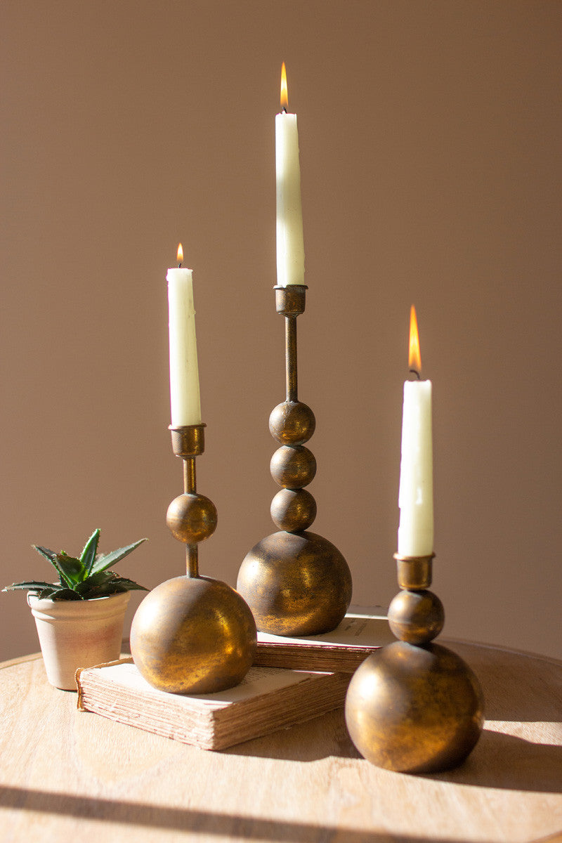Brass Ball Taper Candle Holder